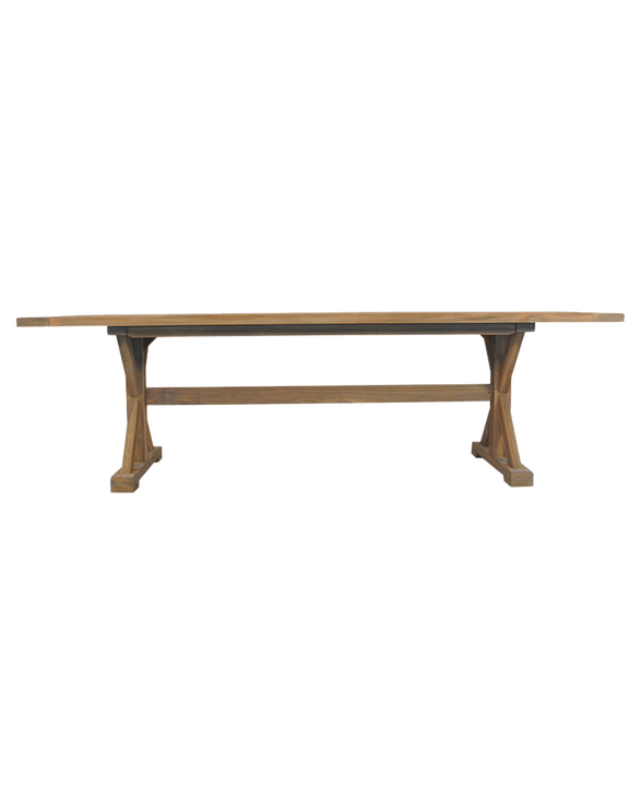 Teak 99" Rectangular Trestle Base Dining Table