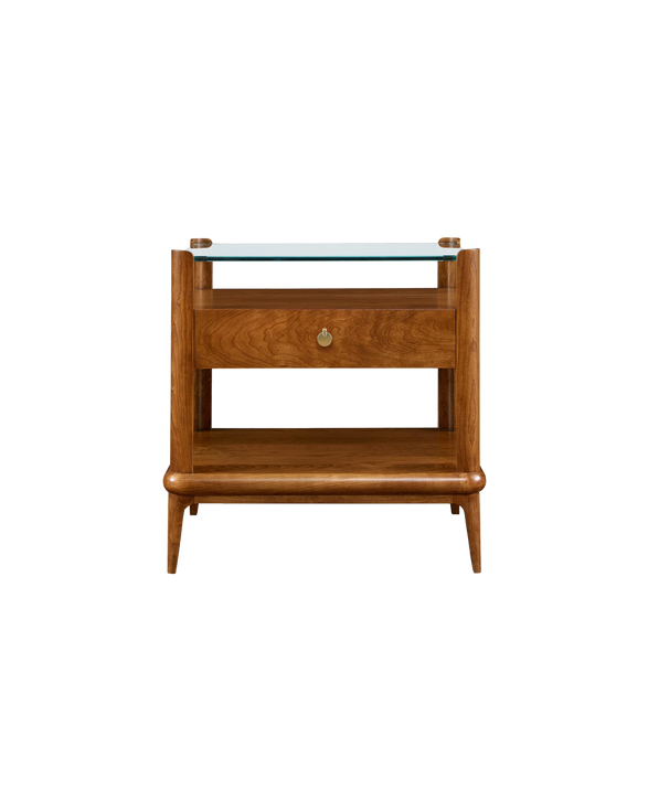 Martine Glass-Top Nightstand