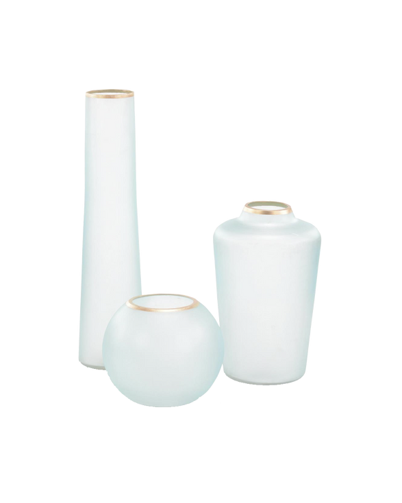 Whisper Blue Glass Vases