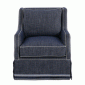Wingback Scoop-Arm Swivel Skirted Chair