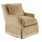 Wingback Scoop-Arm Swivel Skirted Chair