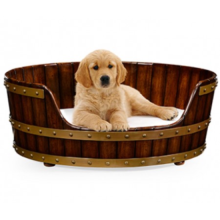 Medium Walnut Wooden Dog Bed