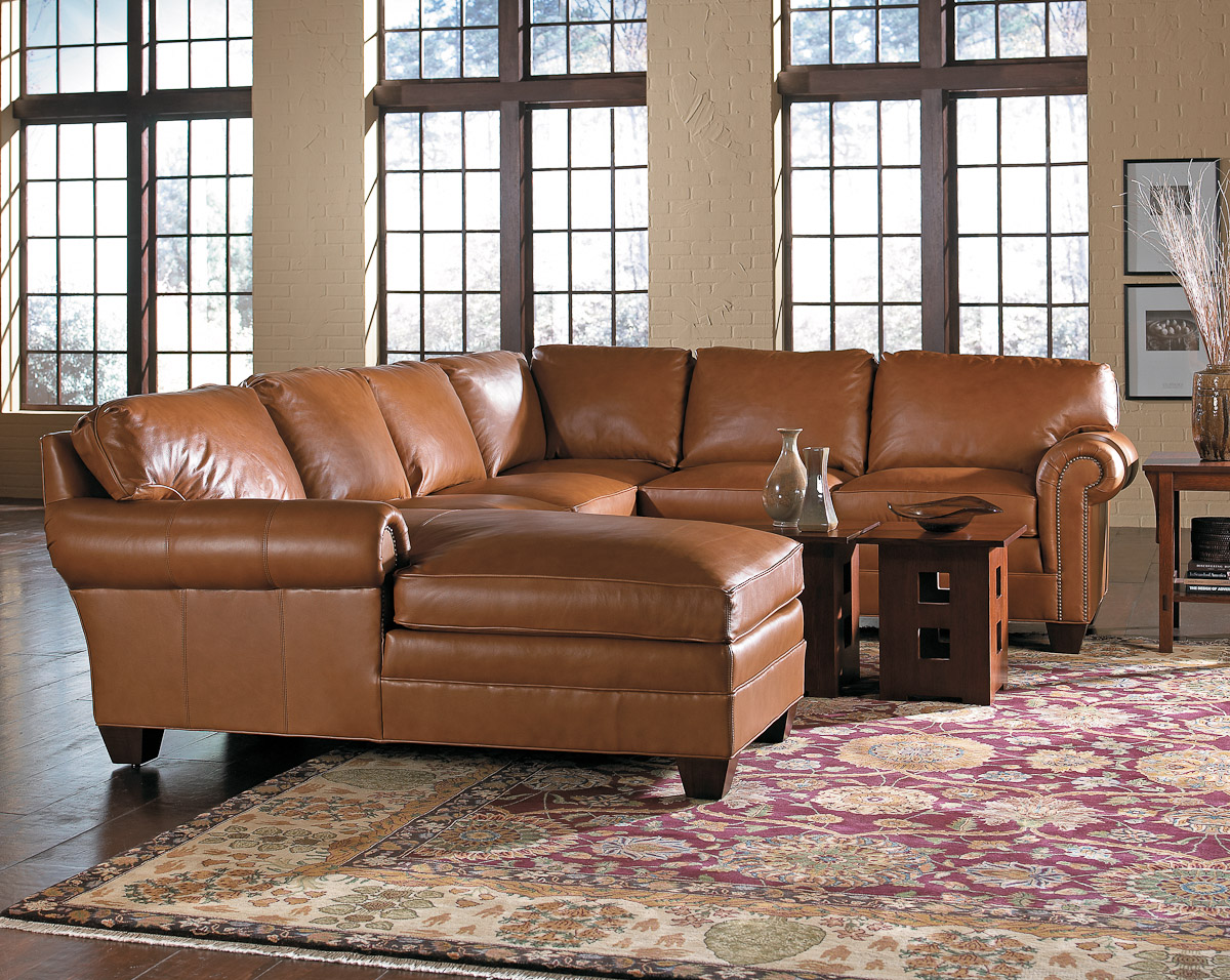 living room with leather furniture
